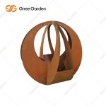 Custom Shape Laser Cut Geometric corten steel flower pots 90*25*25cm