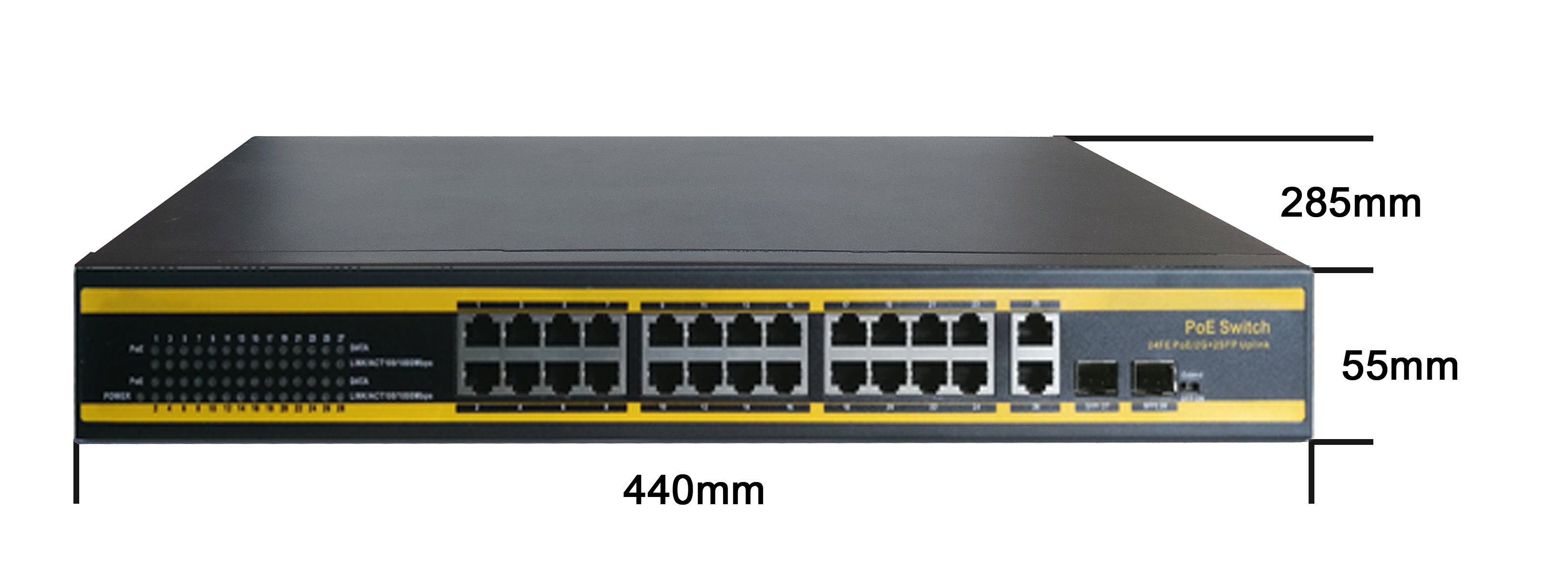 IP Devices 24 Port Poe Gigabit Switch 450W 10/100Mbps With 2 GE 2 SFP Combo