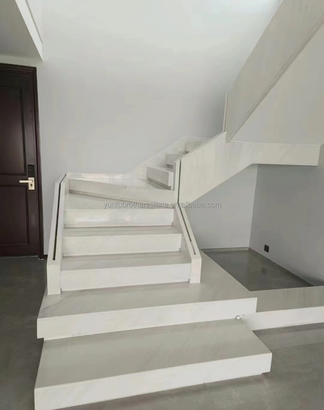 Indoor Villa Modern Natural Stone Stairs Design for Polished Straight Steps