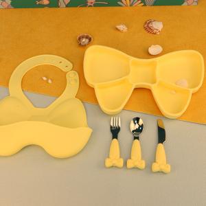 Wholesale Gift Box Present Silicone Tableware Set For Kids Girls Eco-Friendly Durable Food Grade from china suppliers