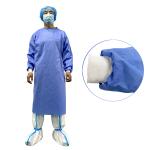 Blue Knitted Cuff Disposable Surgical Gown Ultrasonic Seam SMS Nurse Surgical