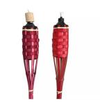 Outdoor Decorating Wedding 150cm Bamboo Torches With Covers Metal Oil Canisters