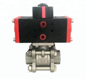 DN15 Stainless Steel 304 Pneumatic Actuator 3pc Ball Valve AT32.40 small