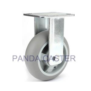 Wholesale 6 Inch Soft Gray Fixed Caster Wheels Heavy Duty Rubber Castors from china suppliers