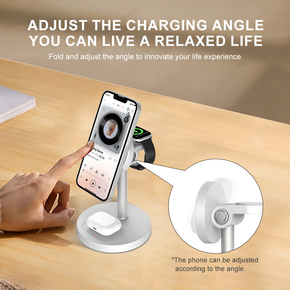 S11 Adjustable Charging Angle Multi-functional Wireless Charger for Apple Devices