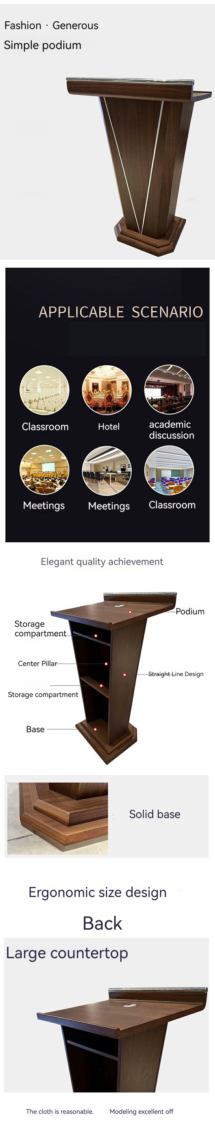 Stylish Solid Wood Lectern for Conference Area Podium Table Simple Modern Conference
