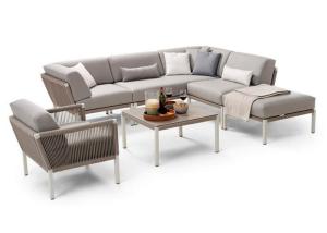 Wholesale Garden Rope Furniture Polyester 320gsm Outdoor Corner Sofa from china suppliers