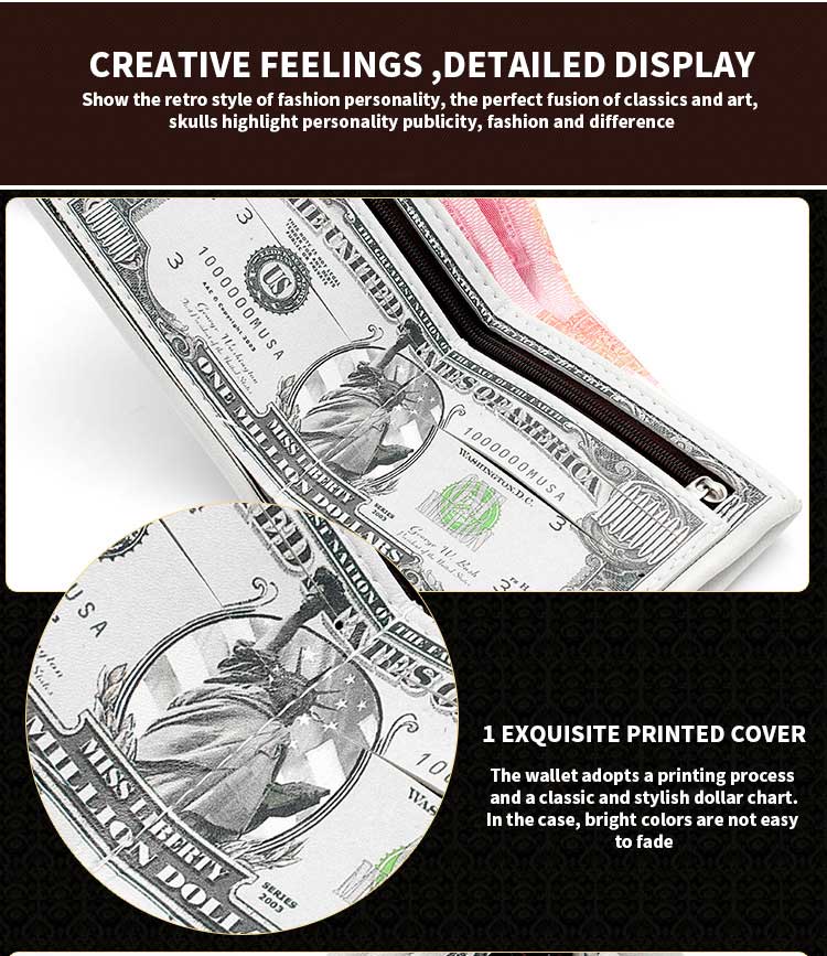 Availiable National Print Wallets For Fashionable Short Men Euro Canada And Zipper