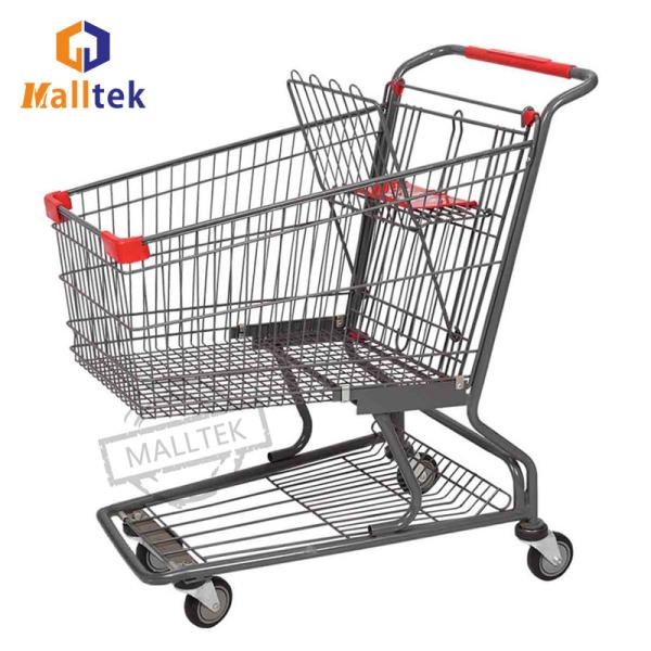 180L Heavy Duty American Supermarket Shopping Trolley Cart Customized 150KGS