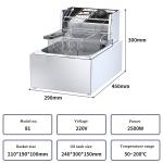 2023 Year Industrial Commercial Electric Countertop 6L Small Deep Fryer For