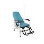 Steel Pipe Wooden IV Pole Handrail Patient Transfusion Chair Green