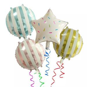 Wholesale Round Stripe Pattern Foil Helium Mylar Balloon 18inch for Tik Tok Party Decoration from china suppliers