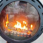Diameter 600mm 800mm Wood Burning Fire Pits Sphere Oval Hanging Fireplace