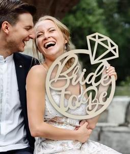 Wholesale Wooden booth props Front door decoration Large diamond wood sign Party Photo Wedding Bride shower party supplies from china suppliers