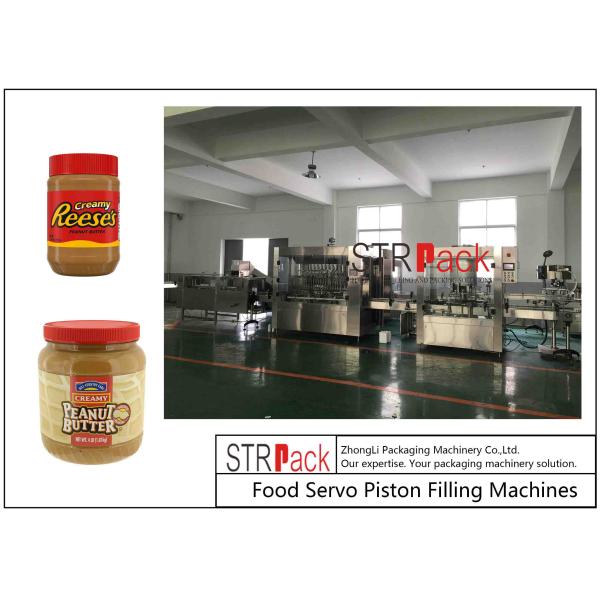 Peanut Butter Bottle Inline Volumetric Piston Filling Machine 0.6Mpa