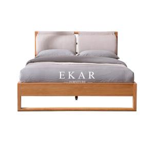 Wholesale Nordic Style Solid Wood Bed Oak Bedroom Furniture Modern Bed from china suppliers