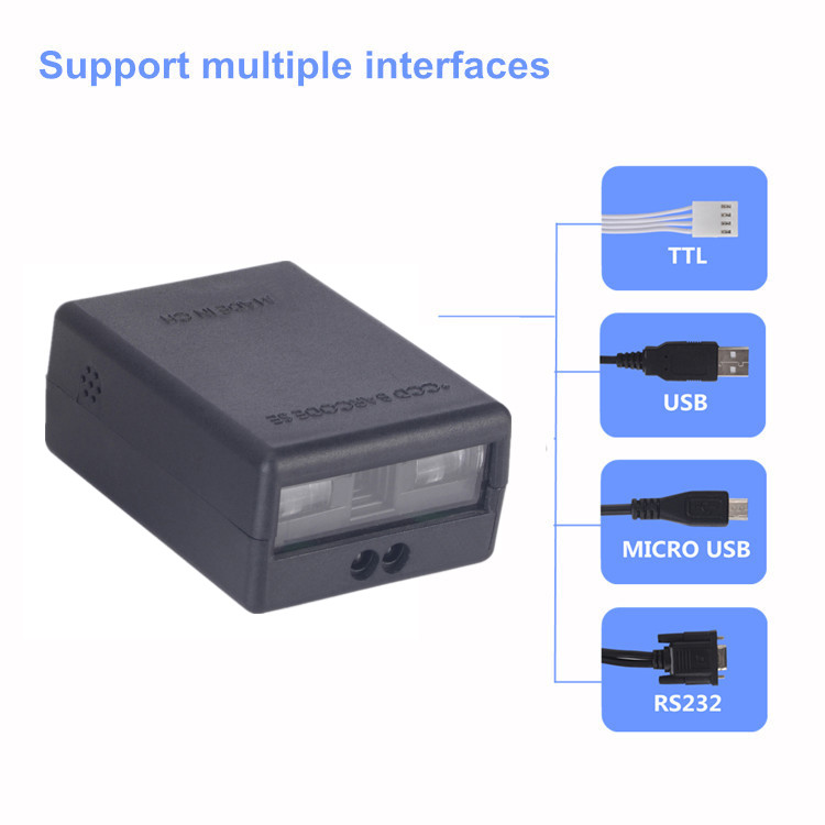 Embedded Fixed Mount USB Barcode Scanner 1D CCD Qr Reader Module