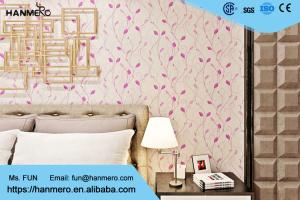 Wholesale Purple Leaves Home Decorating Wallpaper For Bedroom Walls , Light Embossing from china suppliers