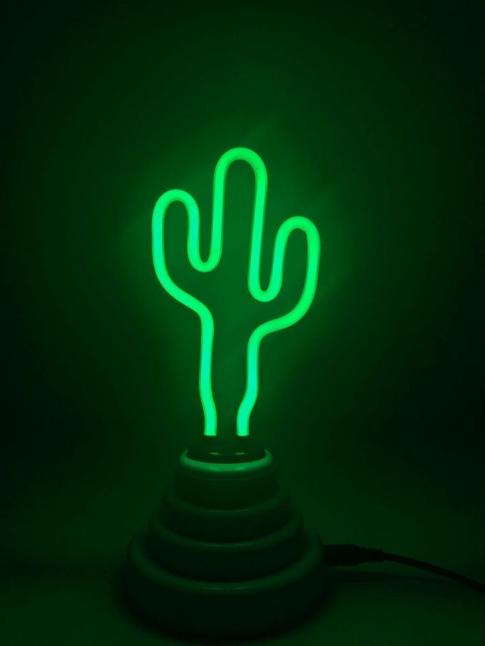 Cactus 5v 60HZ Neon Light Desk Lamp Sculpture Glass 8.5 Kgs Custom