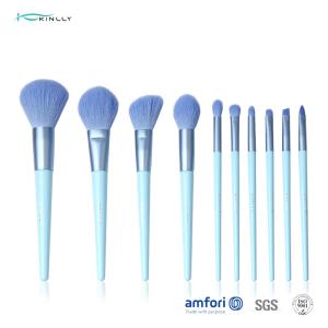 Wholesale Blue Handle 10PCS BSCI Complete Makeup Brush Set from china suppliers