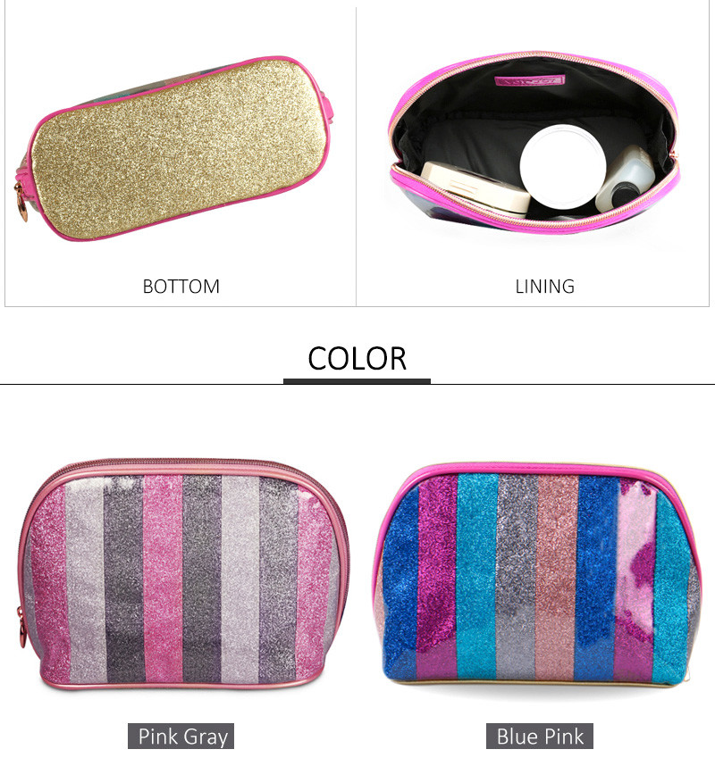 Fashion PU Waterproof Beauty Shiny Makeup Bag