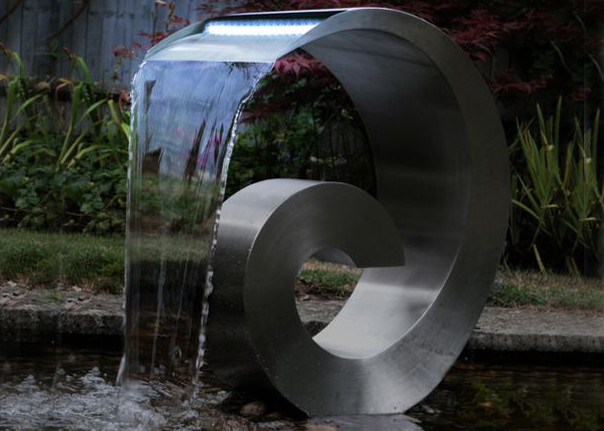 Modern Style Stainless Steel Cascade Water Feature For Home Decoration