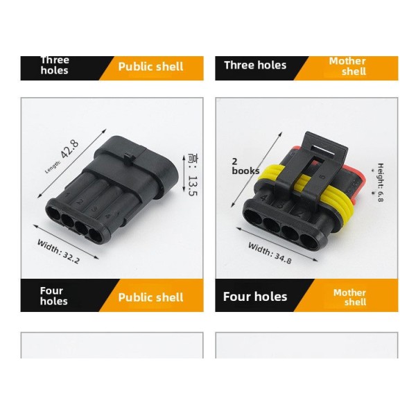 1.5 Series Waterproof Automotive 1 2 3 4 5 6 7 8 Pin Connector AMP Socket Plug Connector
