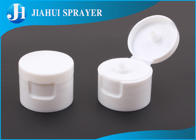 Customized Easy Open Plastic Flip Top Caps Hot Stamping Frosting For Dispensing Shampoo