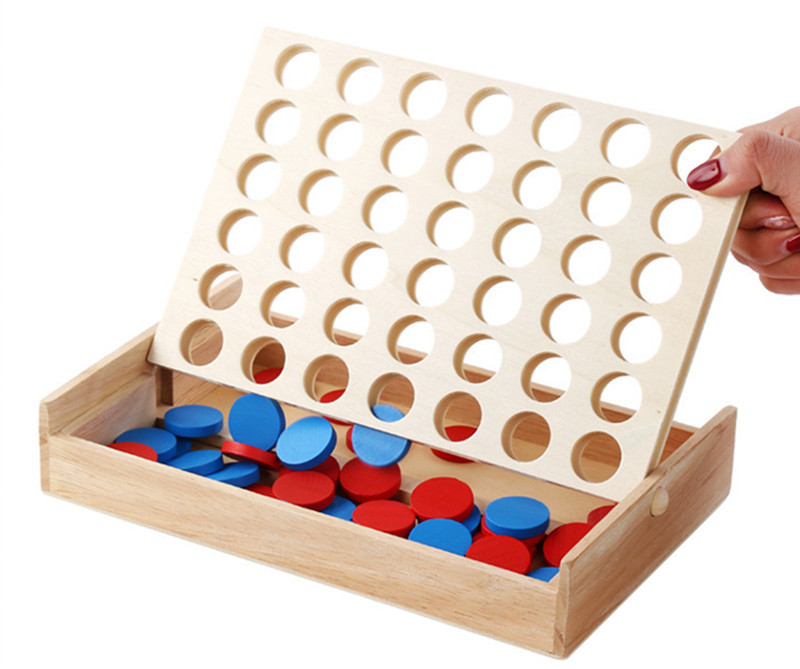 Educational Kids Line Up Row Board Puzzle Toy Wooden Foldable
