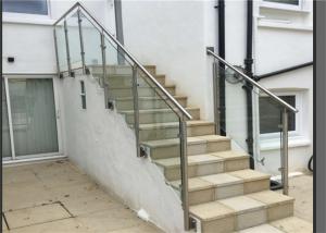 Wholesale Side Mount Glass Balustrade Stainless Steel Handrails , Steel And Glass Stair Railing from china suppliers