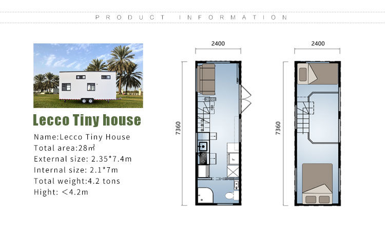 Prefabricated Tiny House With Alu.Casement Door Air Conditioning Optional