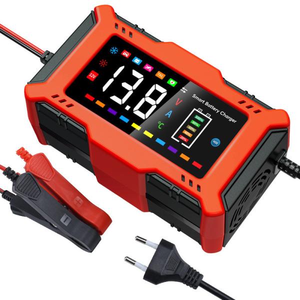12V/10A Input 12V/2A Output Color Touch Screen Car Battery Charger for Lead-Acid