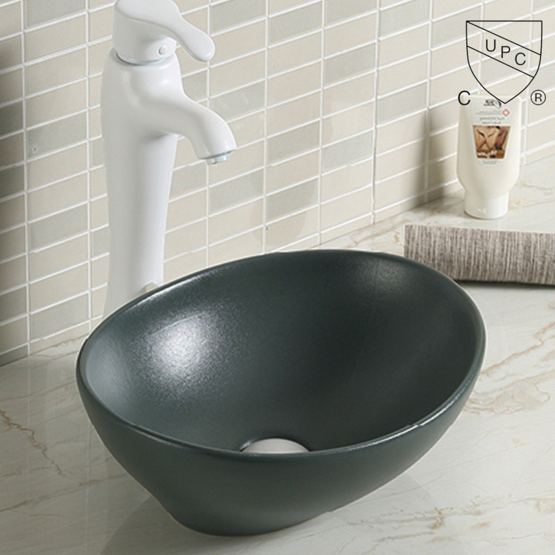 Sleek And Elegant Oval Ceramic Art Bathroom Sink Counter Top Wash Basin