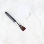 Flat Single Makeup Brush For Foundation And Mask Black Synthetic Hair