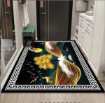 Polyester Fiber Entrance Door And Living Room Floor Carpet Plant And Flower