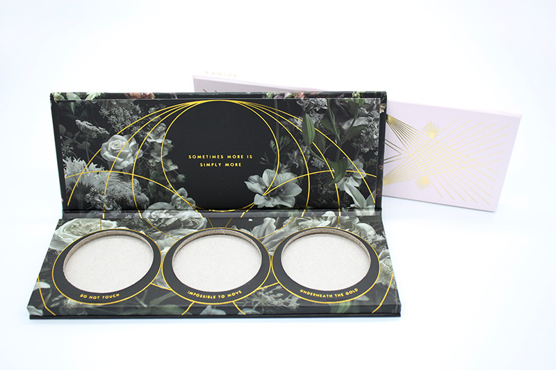 Magnet Closure Empty Blush Palette 36mm 3 Pan Palette For Cosmetics