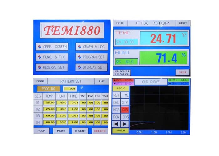 PLC controller High Low Temperature Humidity Test Chamber For LED and Rubber