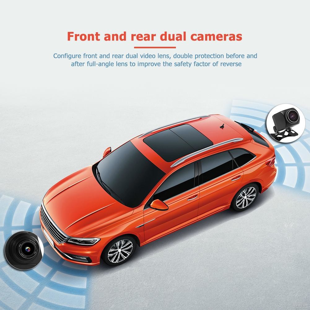 10Inch IPS 2.5D 4K GPS Dash Cam Dash And Reverse Camera Touch Screen