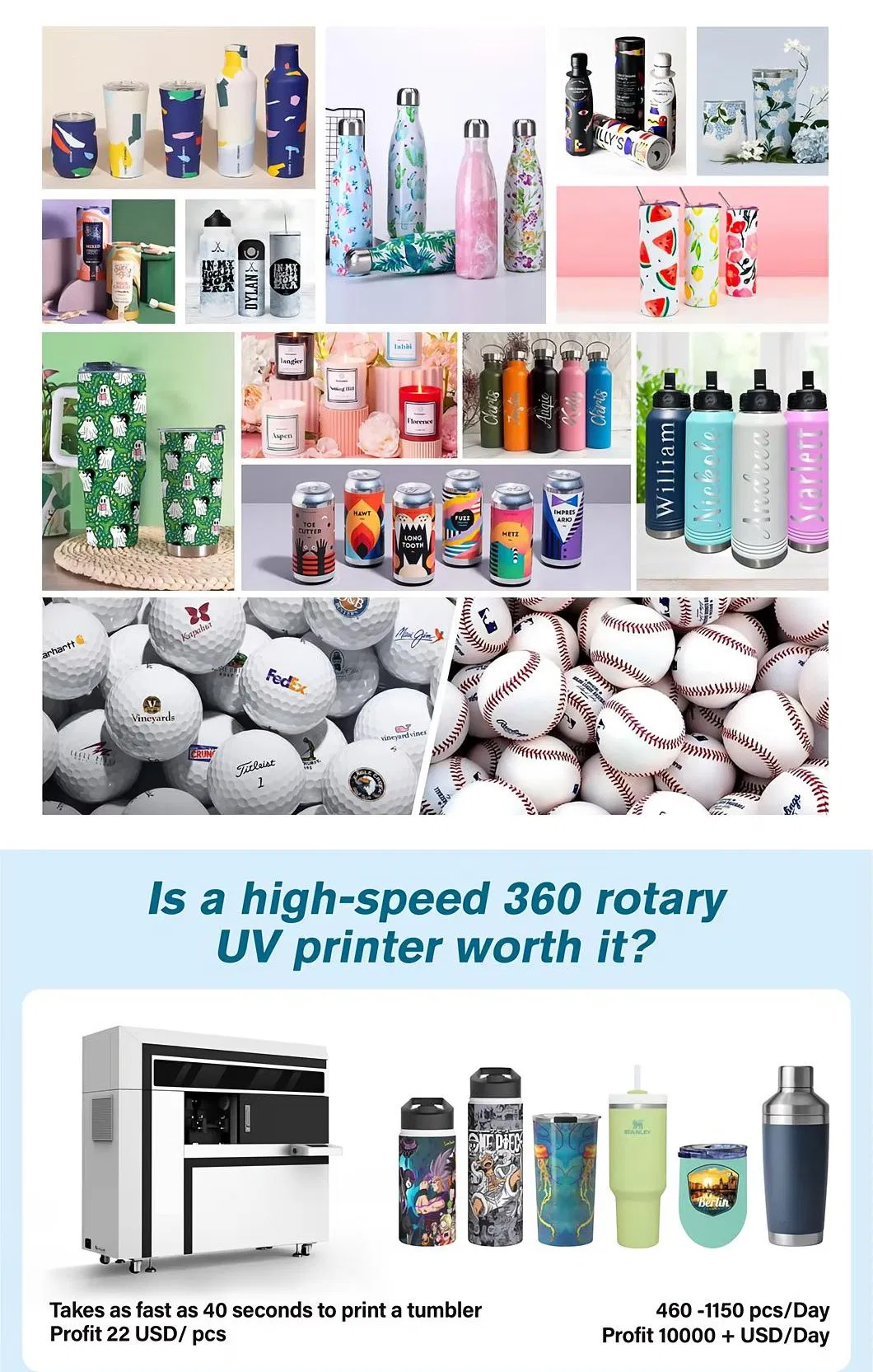 UV Printer Rotary UV Printer 360 Round UV Printing Machine