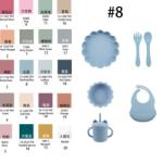 Modern Style Silicone Dinnerware Set , BPA Free Baby Silicone Plate bowl cup bib
