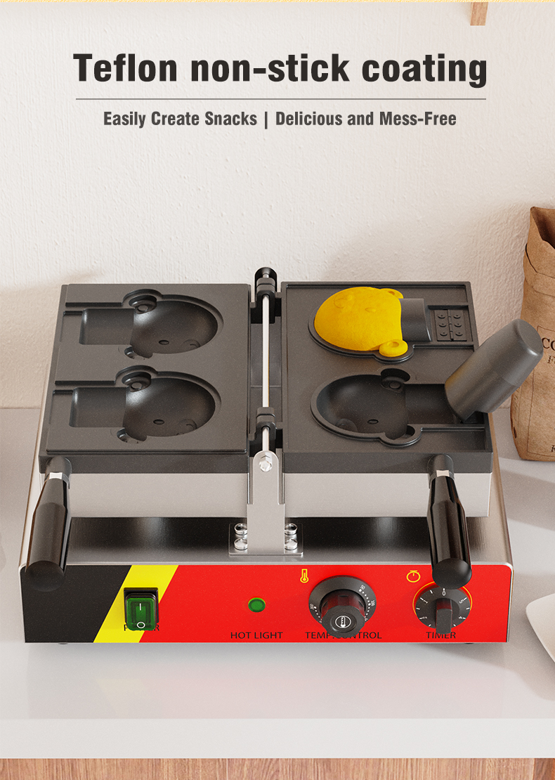 400*300*200mm Electric Waffle Machine for Sancks Open Mouth Bear Shape Taiyaki Ice Cream