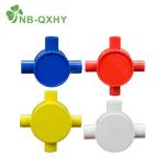 UV Protection Red/White PVC Cable Conduit Electric Four-Way Pipe Fitting Cross