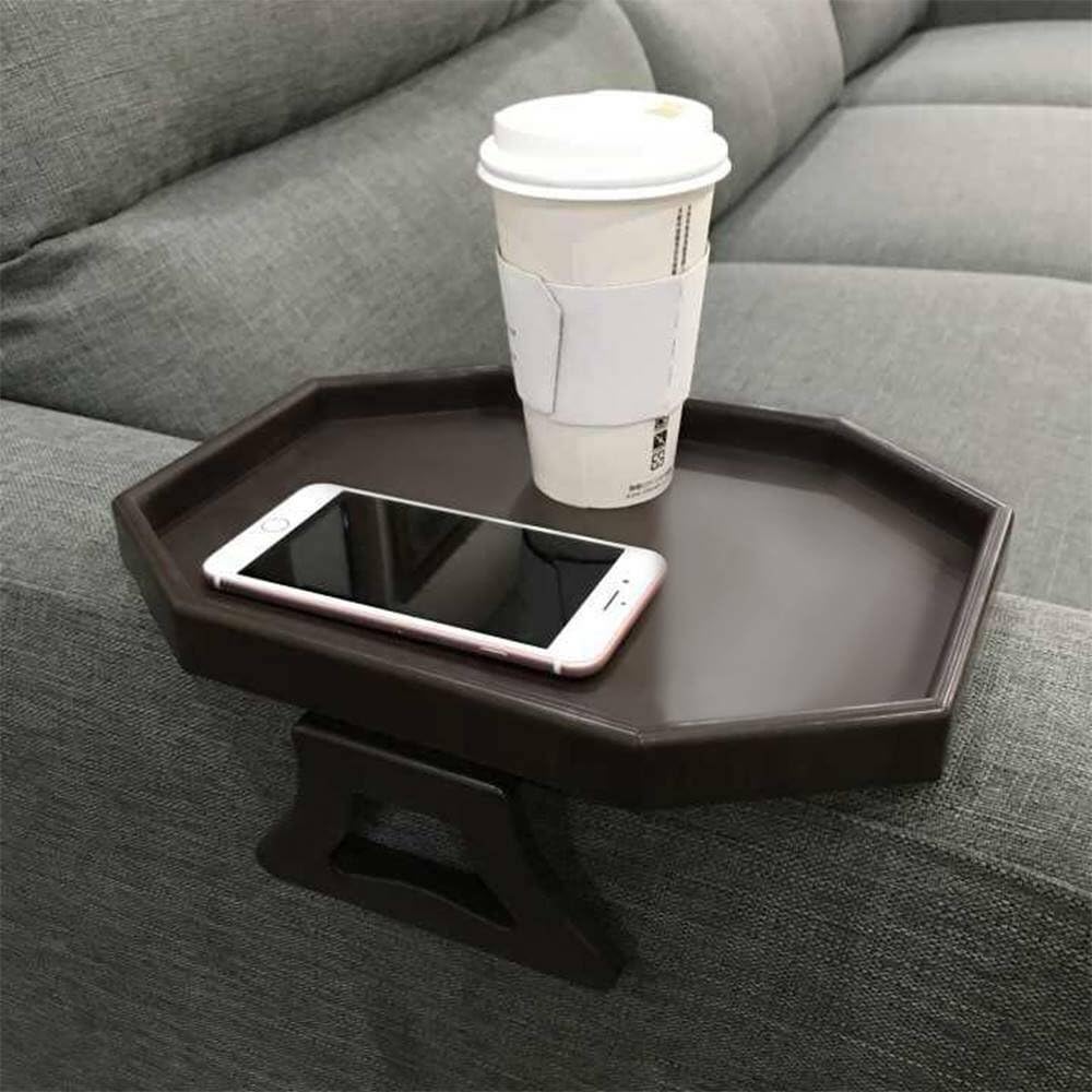 Customized Wood/Bamboo Sofa Clip on Side Table for Wide Couches Arm, Armrest Table for Eating/Drinks/Snacks/Remote/Control
