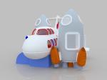 Plane Themed Slip And Slide Bounce House Rental Children'S Jumping Castle With