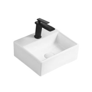 Wholesale Modern Square White Ceramic Bathroom Sink Countertop Mounted for Apartment from china suppliers