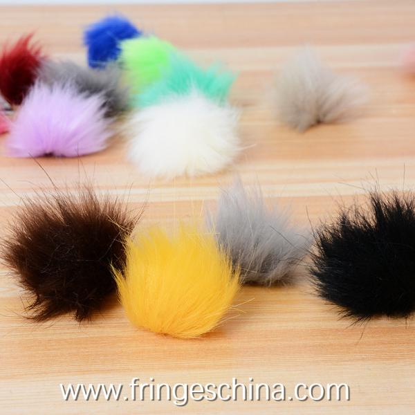 Wholesale Colorful Fake Rabbit Fur DIY Pom Pom Ball For Handbag Costume Keychain Decoration