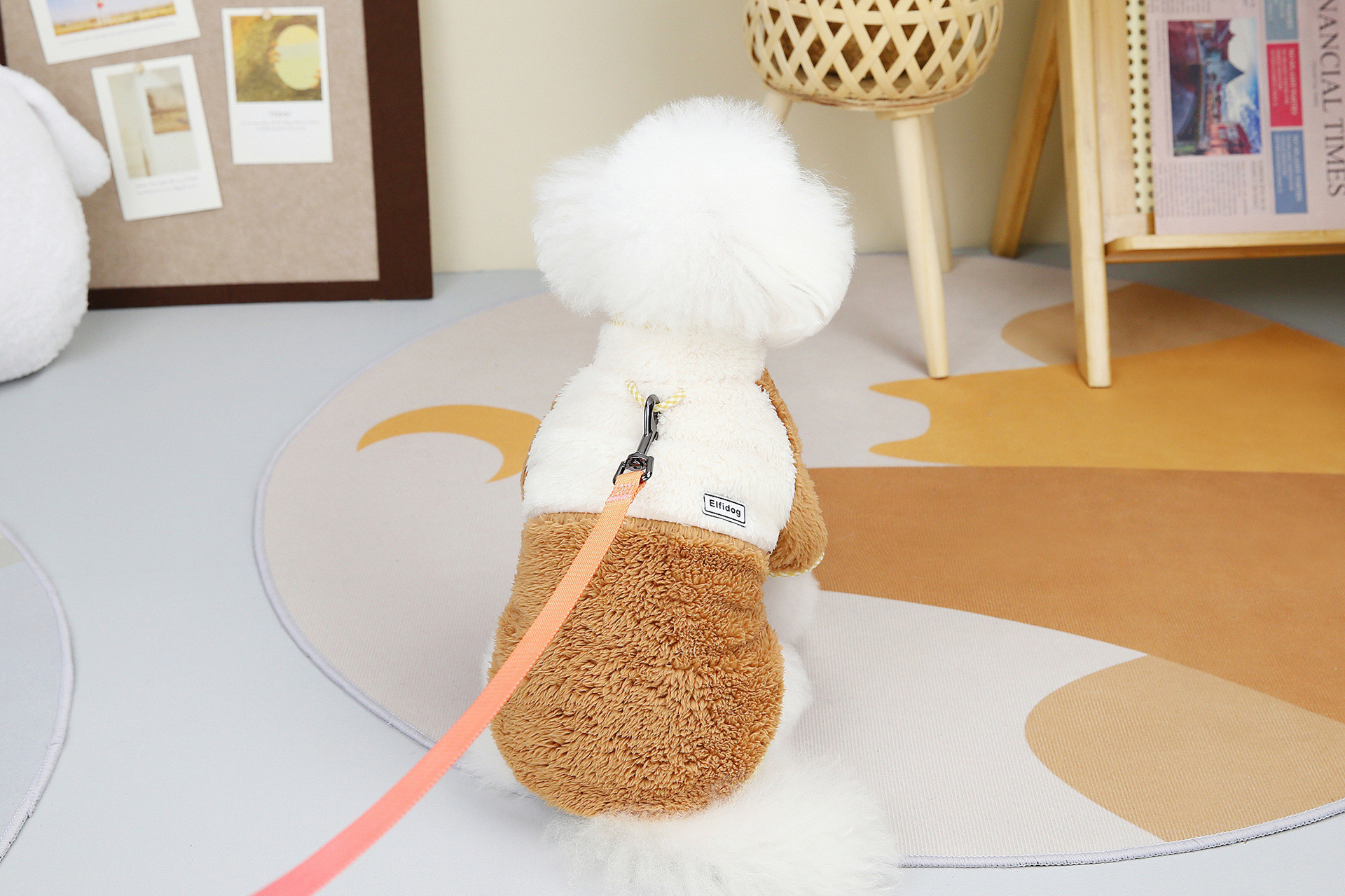 Dog Fleece Patchwork Top Pet Clothing Small Dog Autumn And Winter Cute Cotton Padded Coat