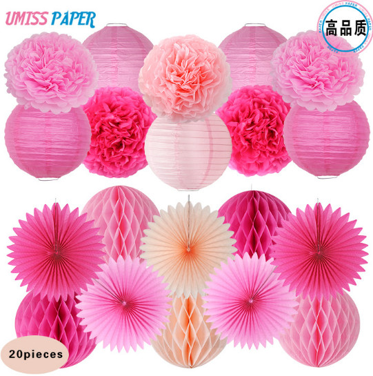 20pcs/set Hot birthday parties, weddings, wedding decorations,paper strips, paper lanterns, paper flower balls 26/sets