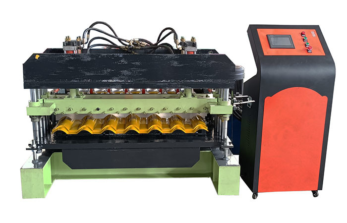 Color Steel Coil Metal Sheet Roof Glazed Tile Roll Forming Machine Width 1100mm