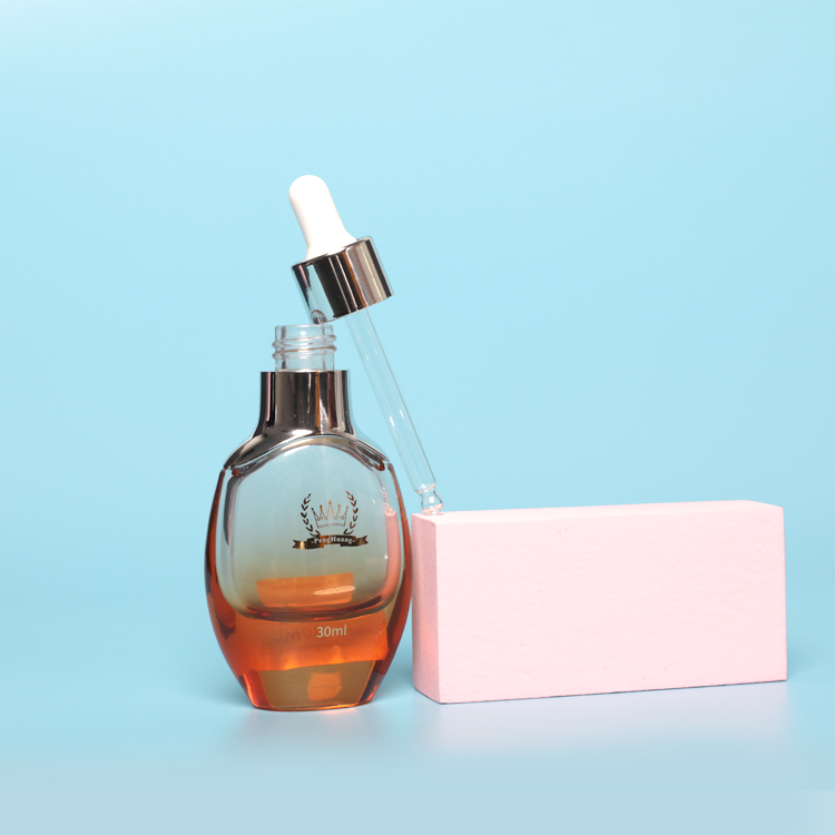 Luxury Empty 30ml Clear Dropper Bottles Logo Print Cosmetic Packaging